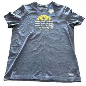 Life is Good Men's L Blue Short Sleeve Shirt Every Snack Dog Owner Retriever